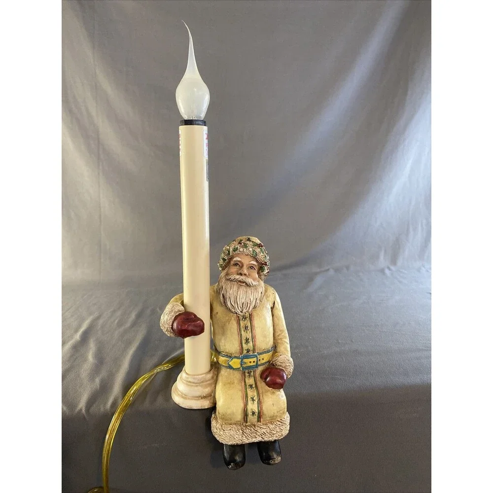 Santa Lamp Candle Light Shelf Sitting Figurine Christmas Cresswell Holiday